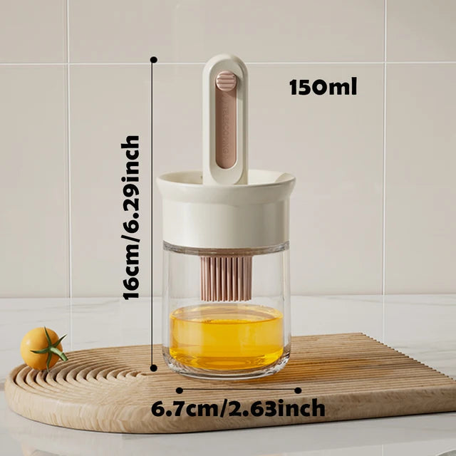 Telescopic Silicone Oil Brush with Built-In Bottle