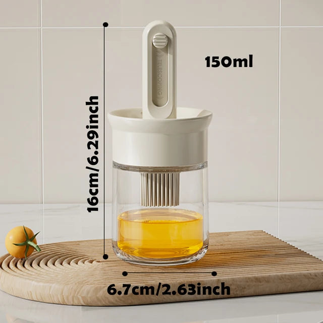 Telescopic Silicone Oil Brush with Built-In Bottle